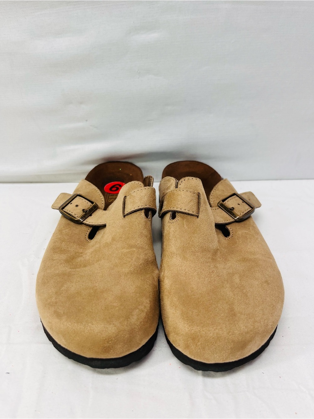 Cliffs by WHITE MOUNTAIN Tan Suede Slip-On Buckle Clogs